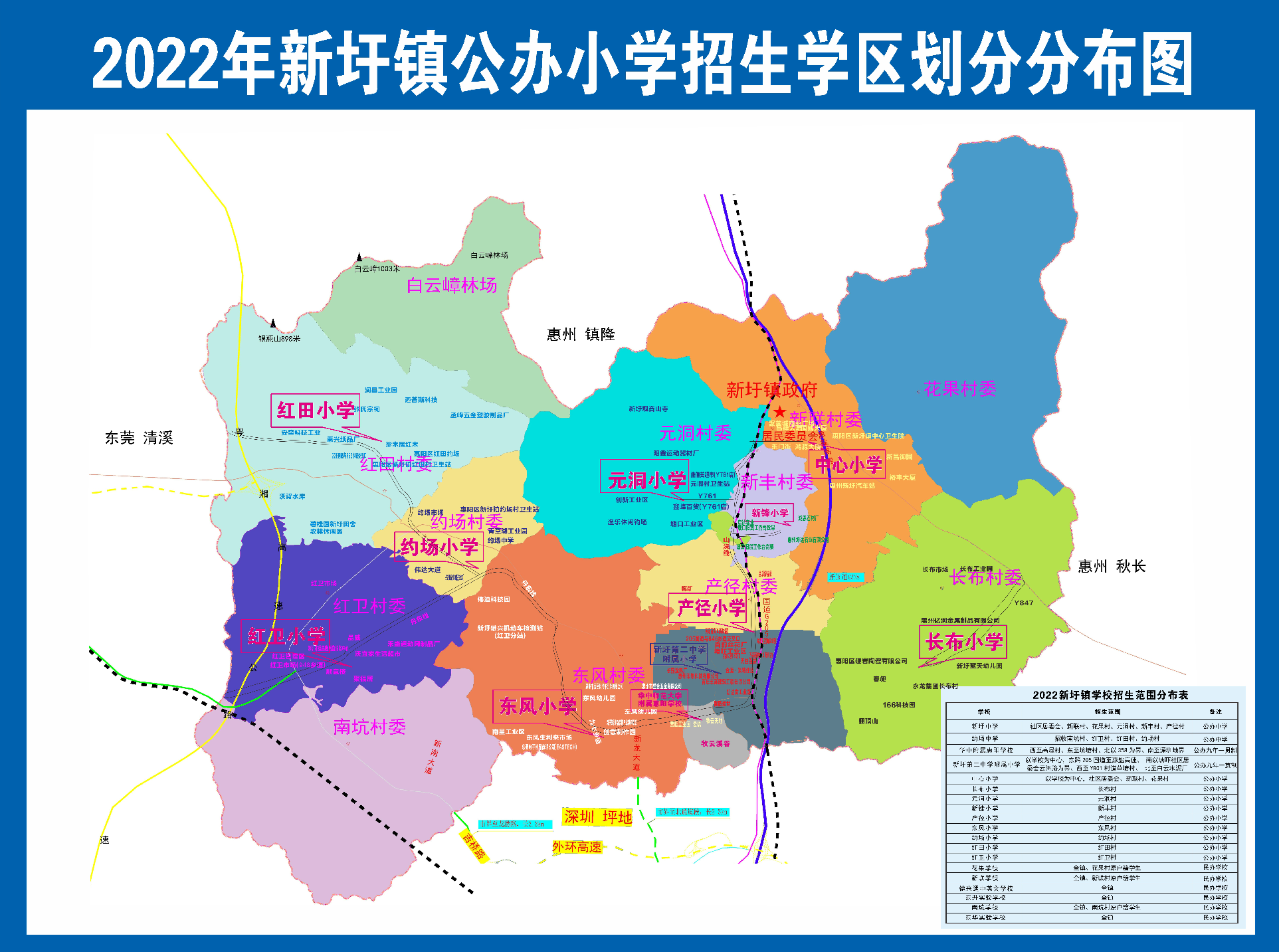 2022<a href='http://m.zyglove.cn/huizhoushi/' target='_blank'><u>惠州</u></a>惠陽新圩鎮(zhèn)公辦小學(xué)片區(qū)劃分