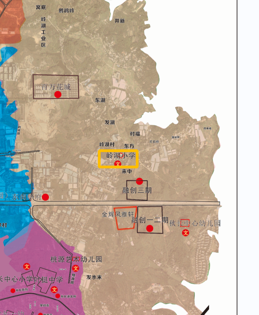 2022年惠陽區(qū)秋長街道公辦小學(xué)招生學(xué)區(qū)劃分分布圖